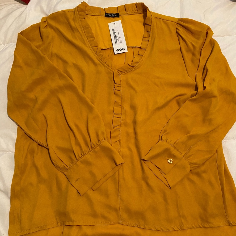 Mustard Ruffle Blouse - UK size 18